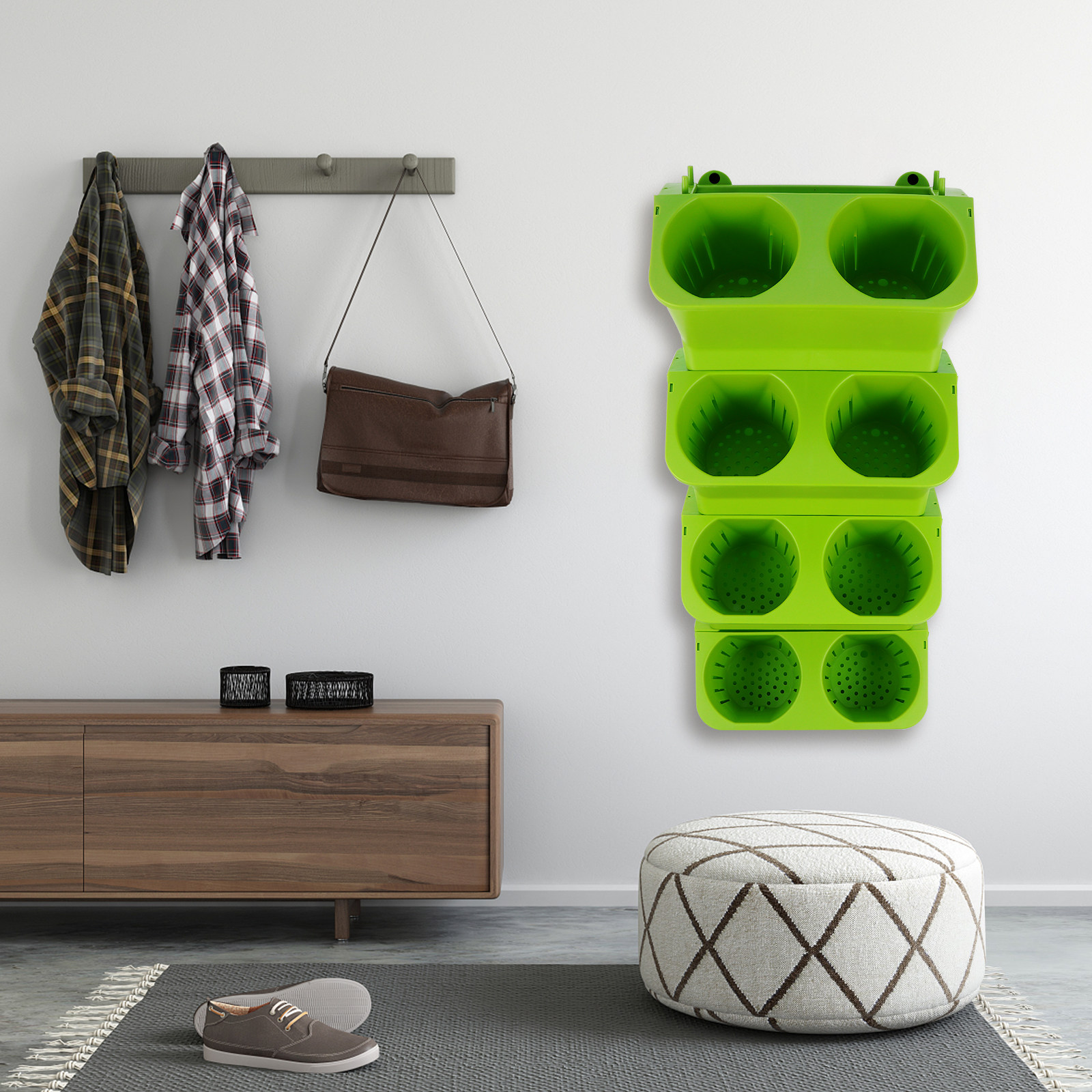 Self Watering Planter - 4-delige verticale wandplanterset, zelfwaterend, 2-achtergrond wandpot