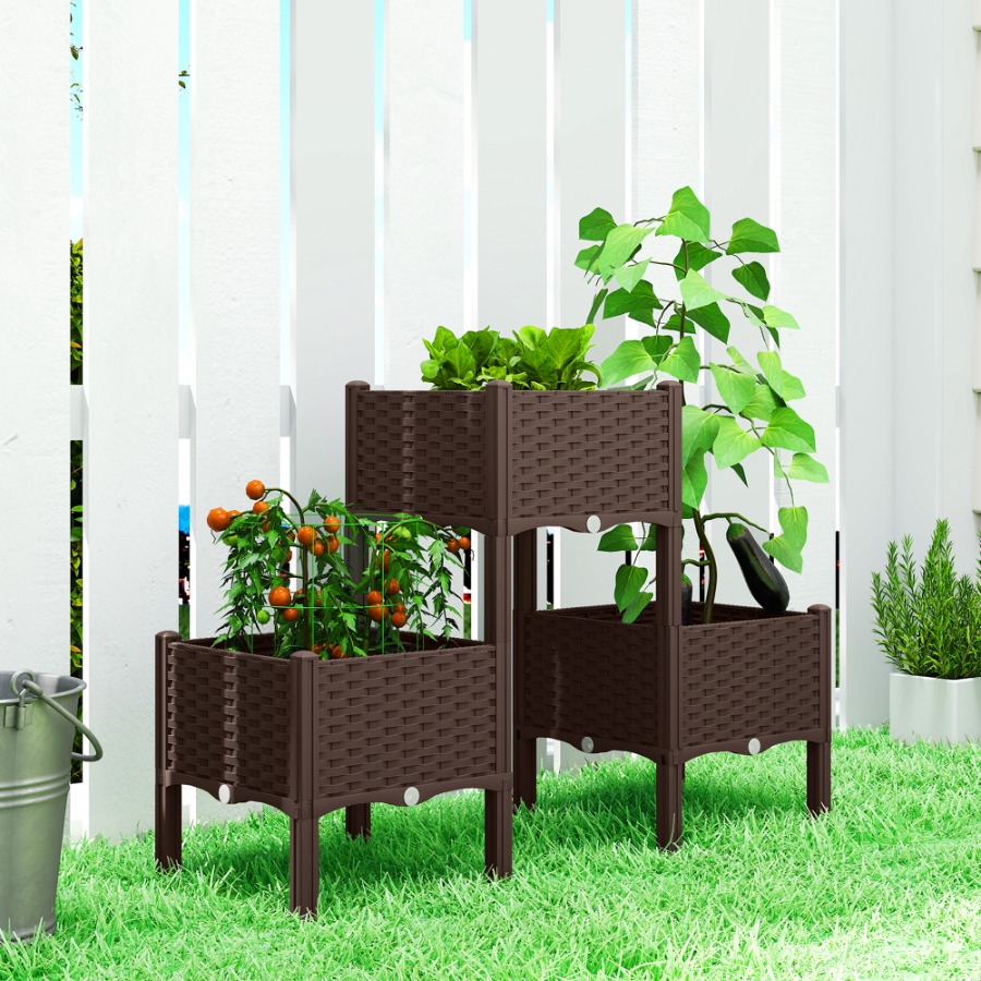 Self Watering Planter - Kunststof verhoogd tuinbed met poten, zelfwaterende