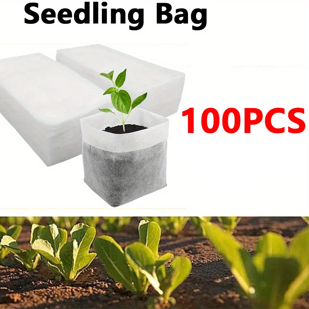 Seed Starter Tray - 100 stuks biologisch afbreekbare zaadkwekerijtassen, niet-geweven