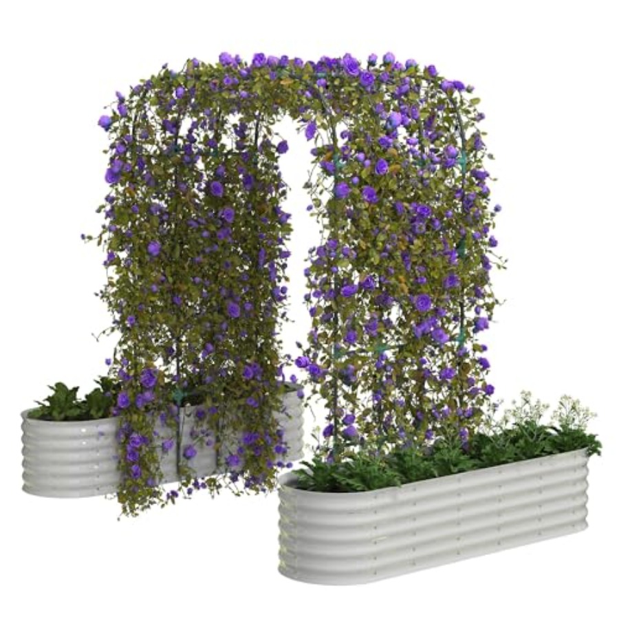 Raised Garden Bed - Verzinkt verhoogd tuinbed met 96 verticale