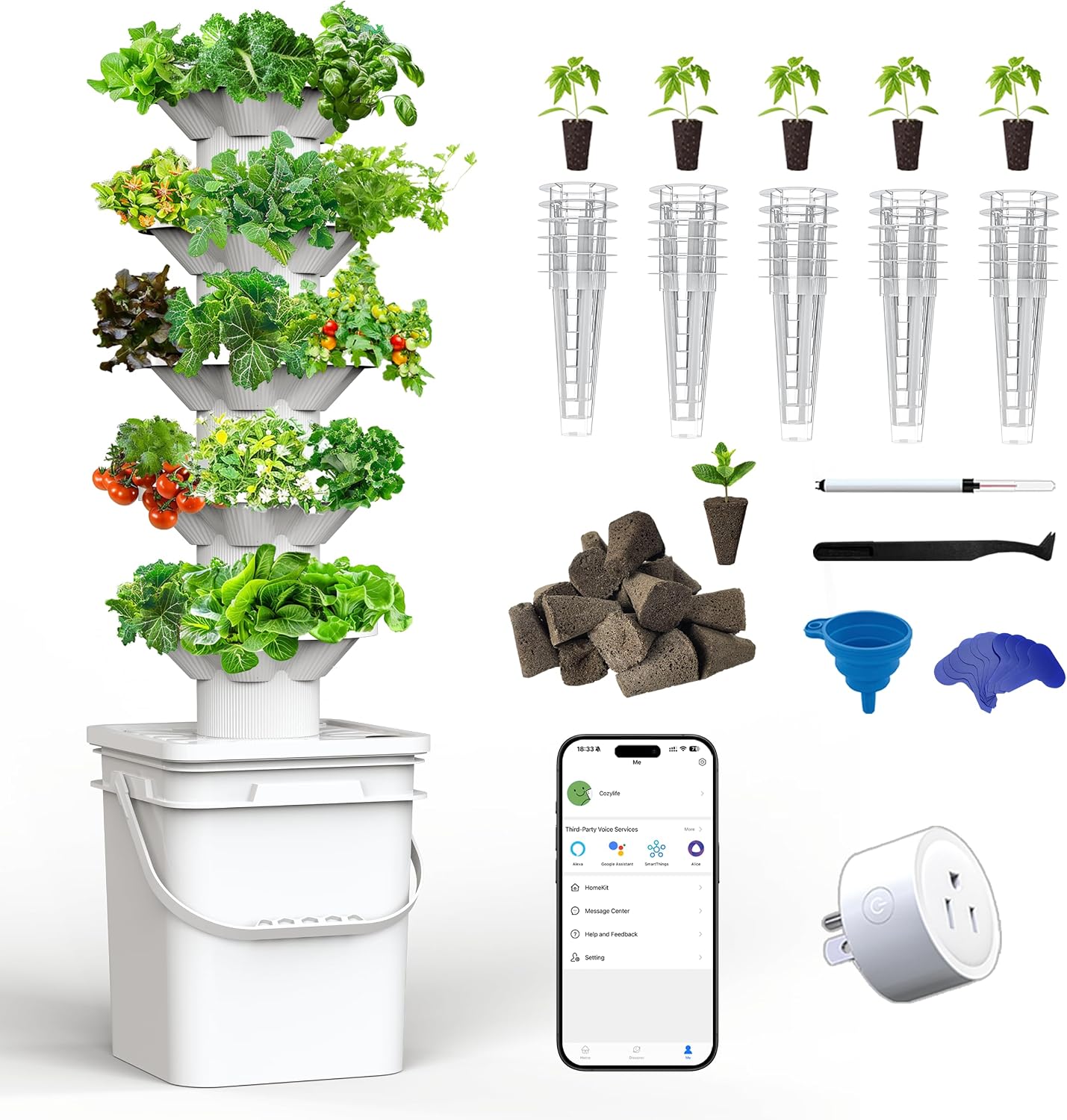 Hydroponic Kit - Hydroponisch kweeksysteem kit, 5-laags hydroponische toren,