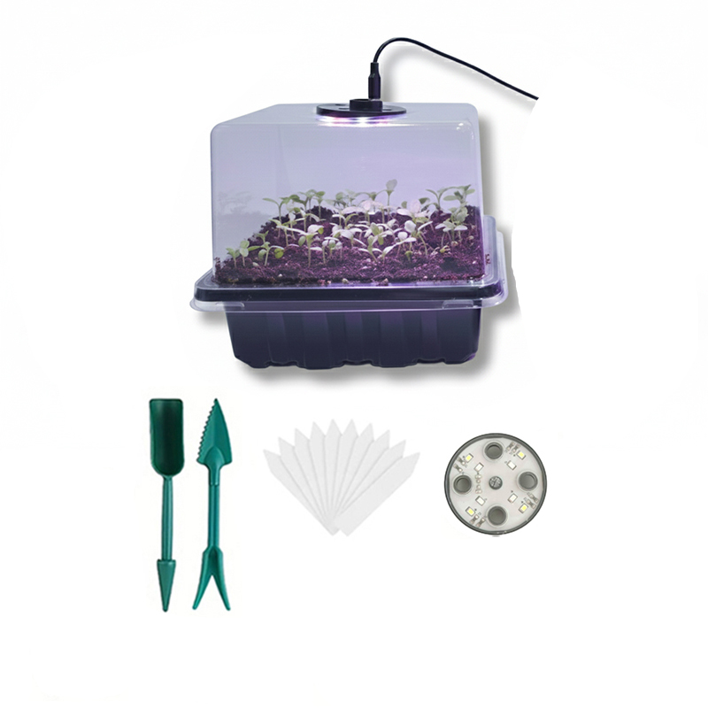 Seed Starter Tray - 1/2/3-pack 12/24/36-cellige zaadkiembak met 8 LED-kweeklampen