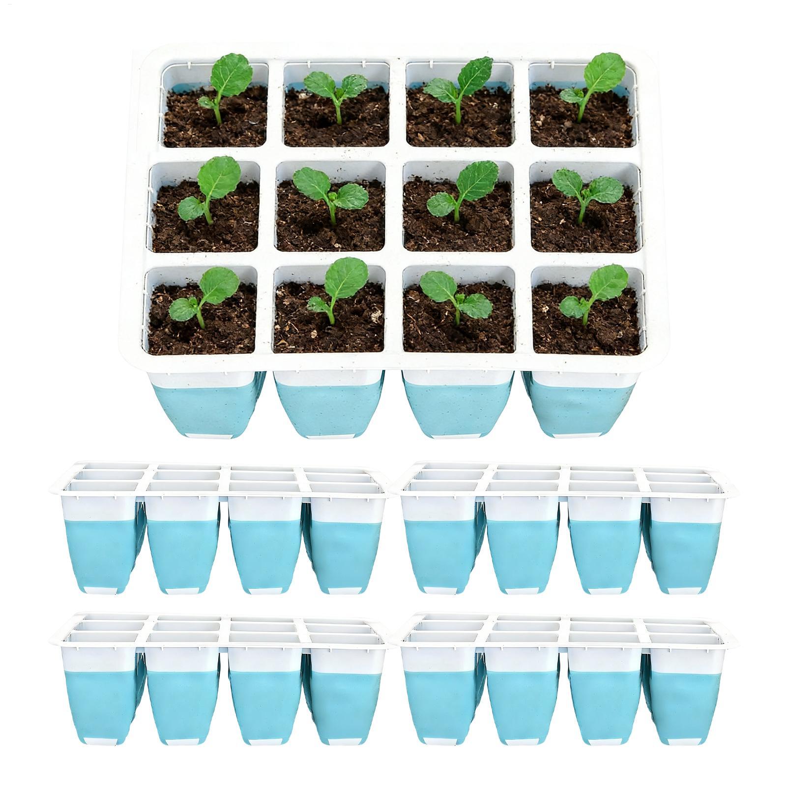 Seed Starter Tray - 5-pack siliconen zaaitrays met 60 cellen,