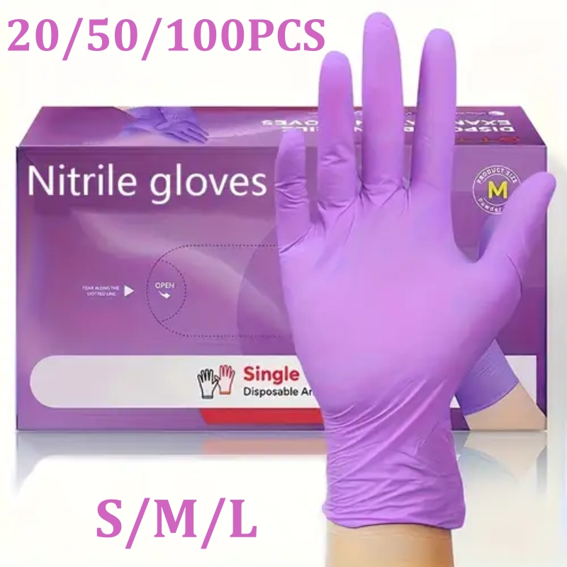 Garden Gloves - 50/100PCS Violet Nitril Handschoenen Wegwerp Paars