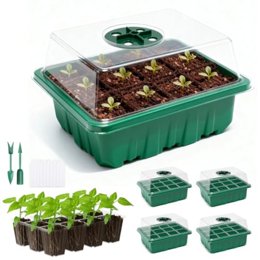 Seed Starter Tray - 5 pakjes zaadstartbakjes met vochtigheidskoepel, zaadstartset