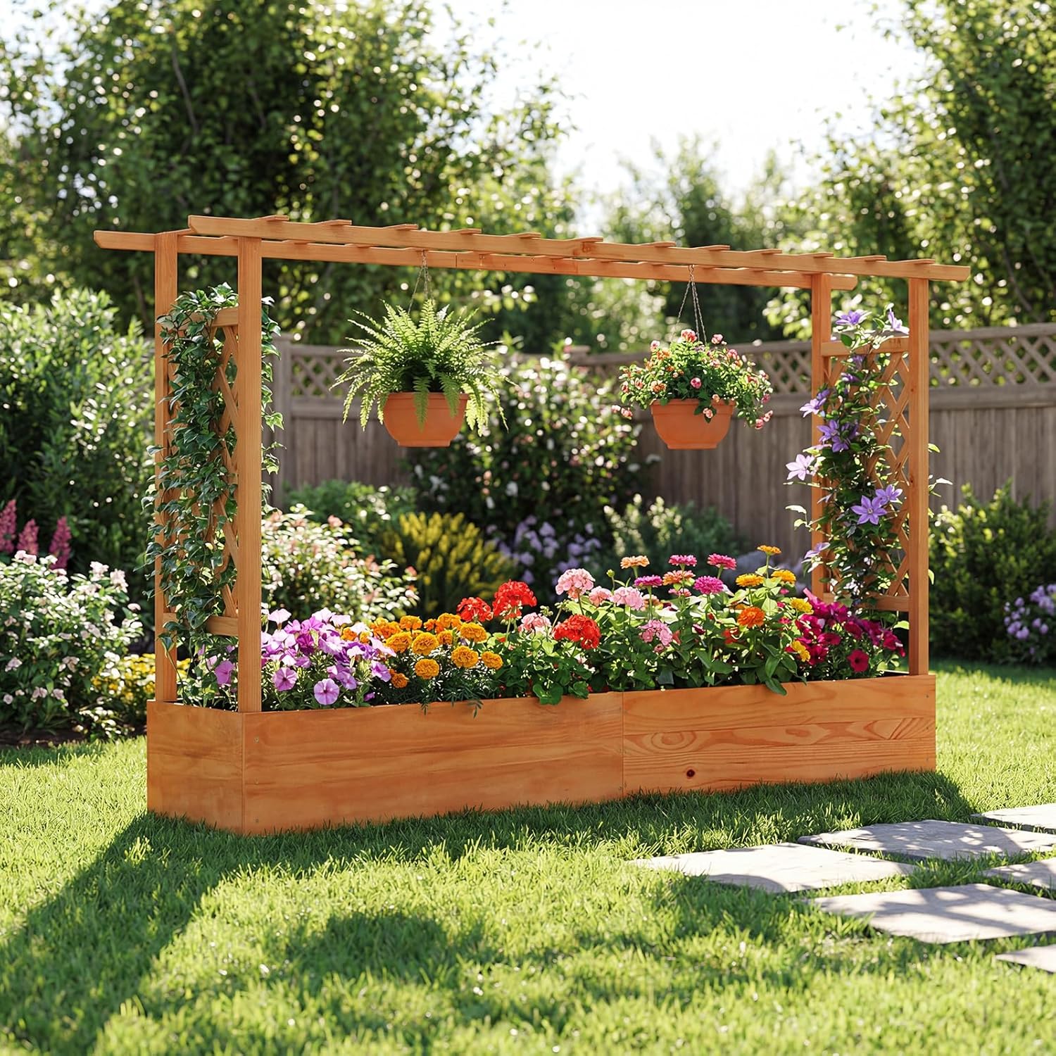 Raised Garden Bed - Verhoogd tuinbed voor buiten, plastic, groen,