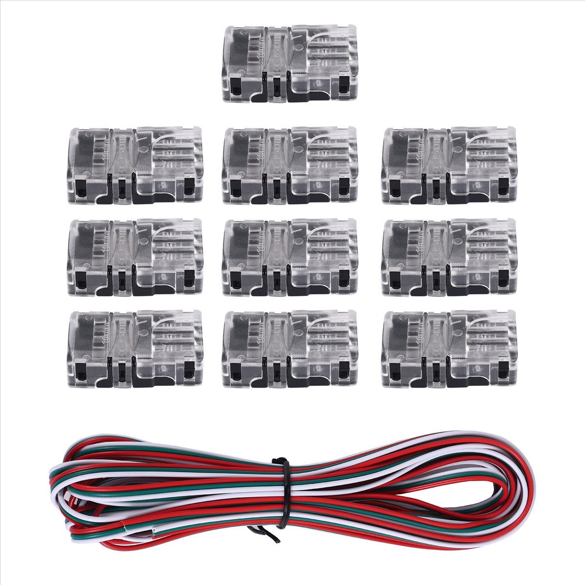 Grow Light Led - Compatibele 11-delige afstelbare 3-pins LED-stripconnectoren 10mm