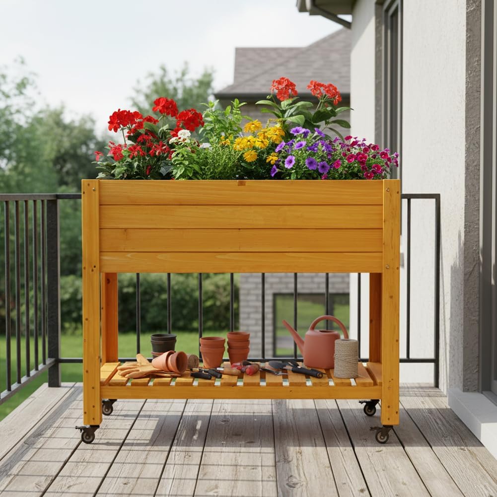 Mobiele houten verhoogde moest - Raised Garden Bed recensie en prijs