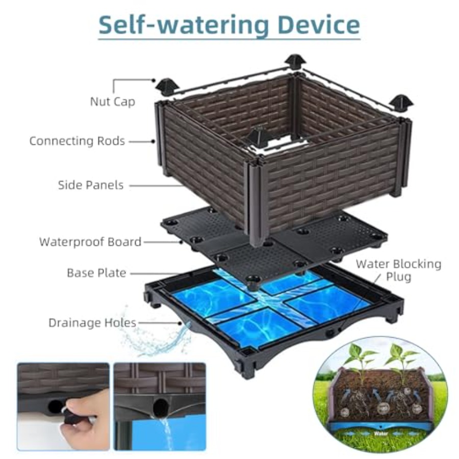 Zelfwaterende verhoogde plante - Self Watering Planter recensie en prijs