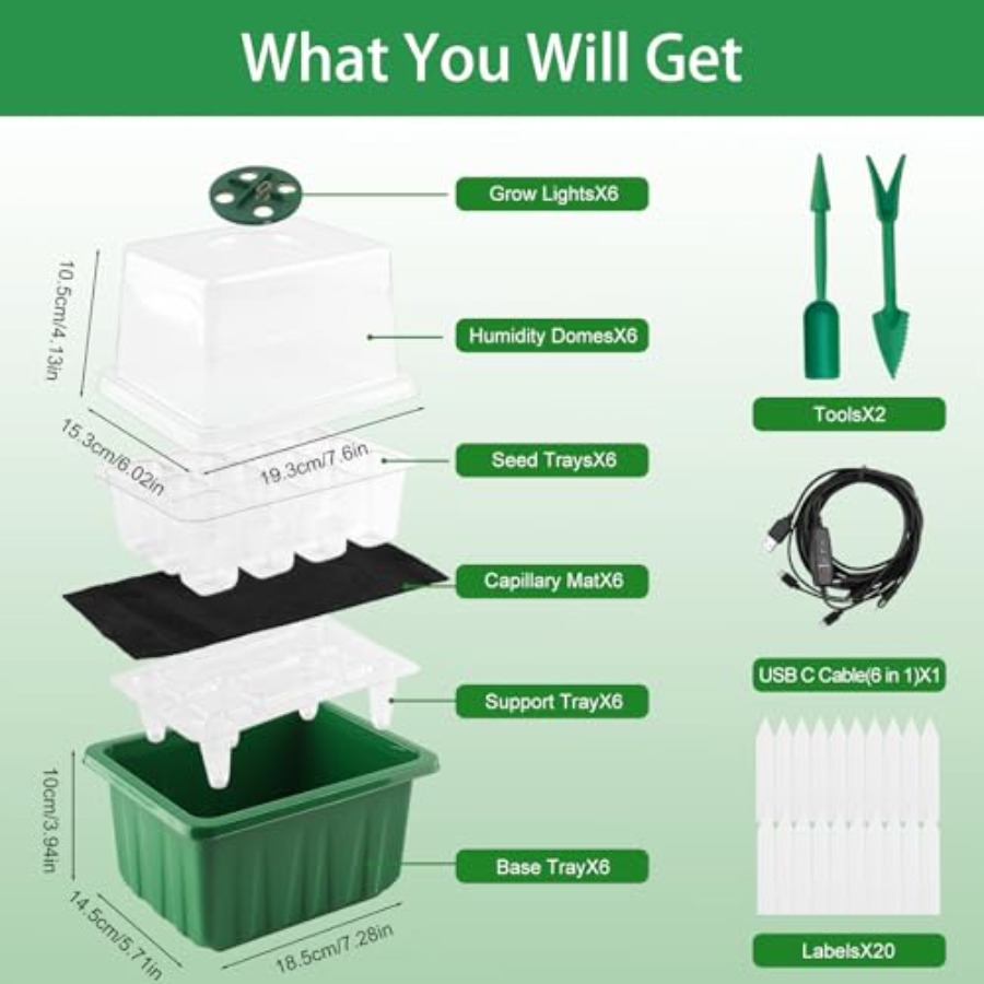 Zaai-schotel met verlichting,  - Seed Starter Tray recensie en prijs