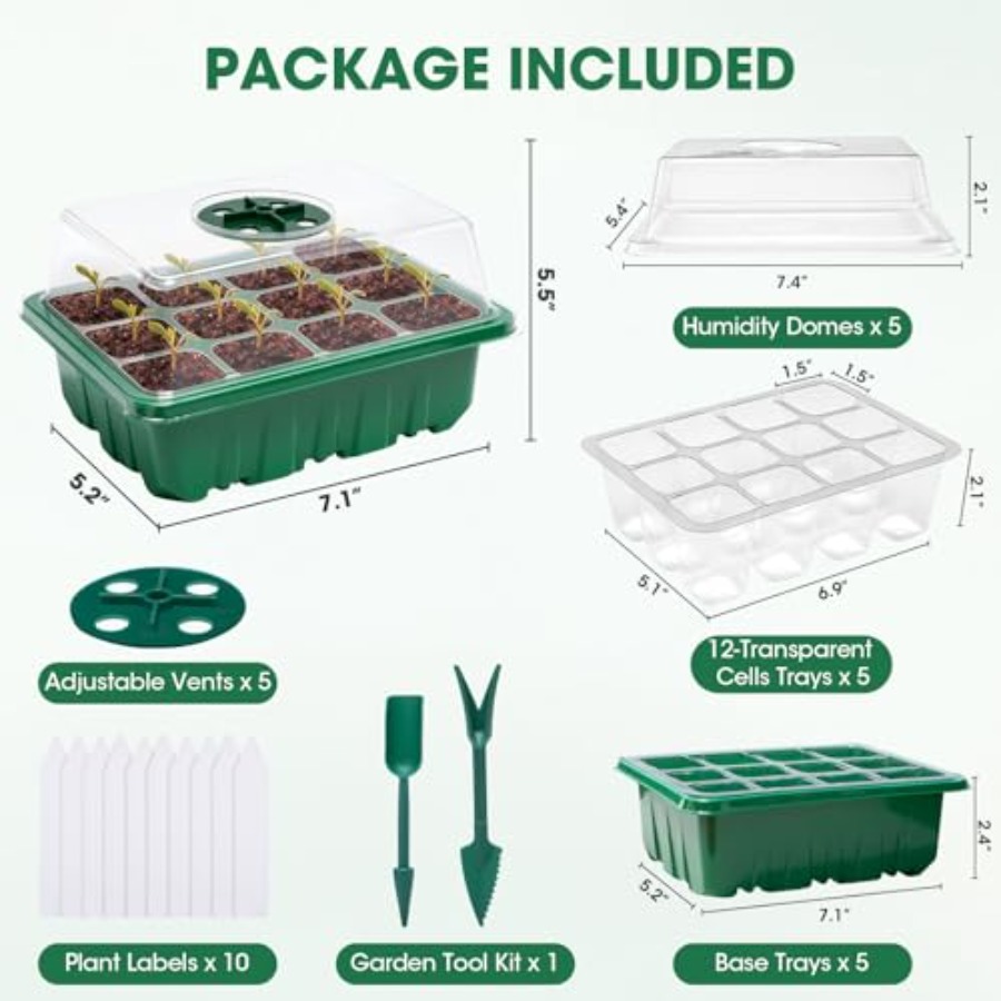 5 pakjes zaadstartbakjes met v - Seed Starter Tray recensie en prijs