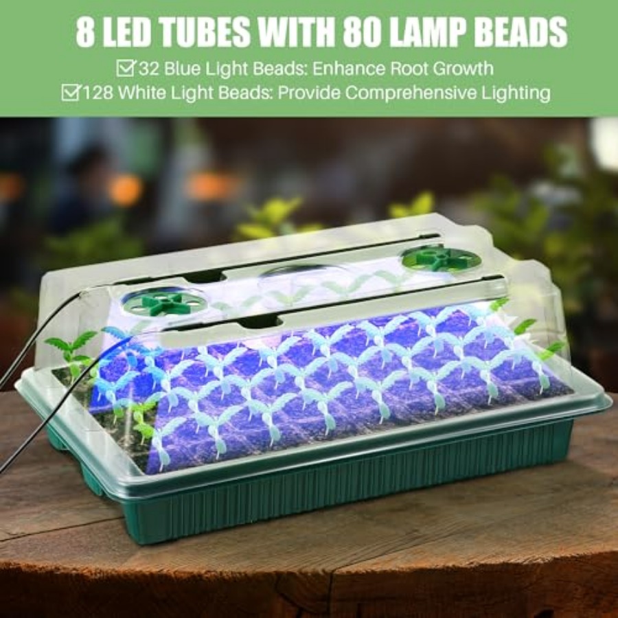 Zaai-set met groeilamp, 80-cel - Seed Starter Tray recensie en prijs